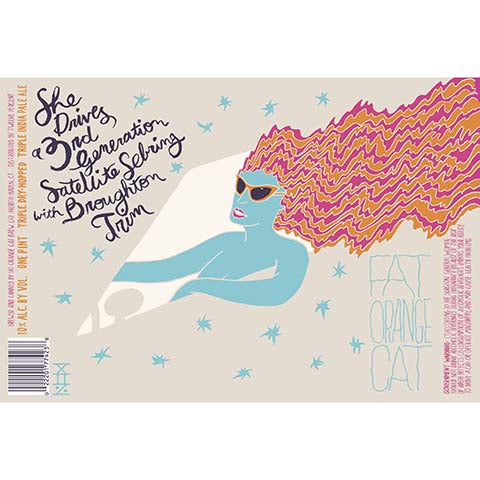 Fat Orange Cat She Drives A 3rd Generation Satellite Sebring with Broughton Trim by Fat Orange Cat Brew Co, beer label