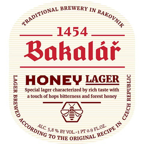 Bakalar Honey Lager by Doyna Ltd., beer label