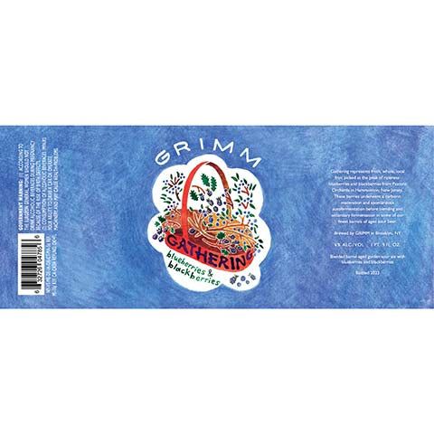 Grimm Gathering Blueberries & Blackberries Sour Ale by Grimm Artisanal Ales, beer label