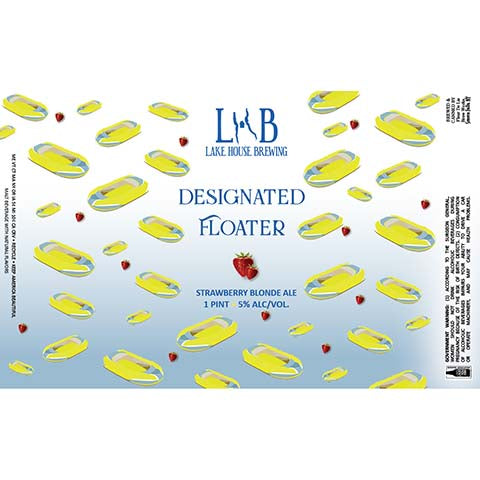 Lake House Designated Floater Strawberry Blonde Ale by Lake House Brewing, beer label