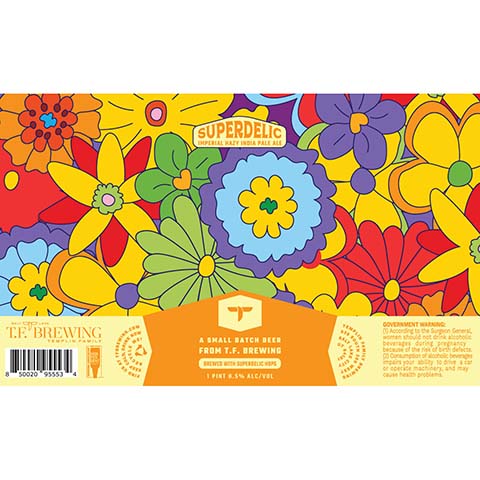 Templin Family Superdelic Imperial Hazy IPA by T.F. Brewing, beer label