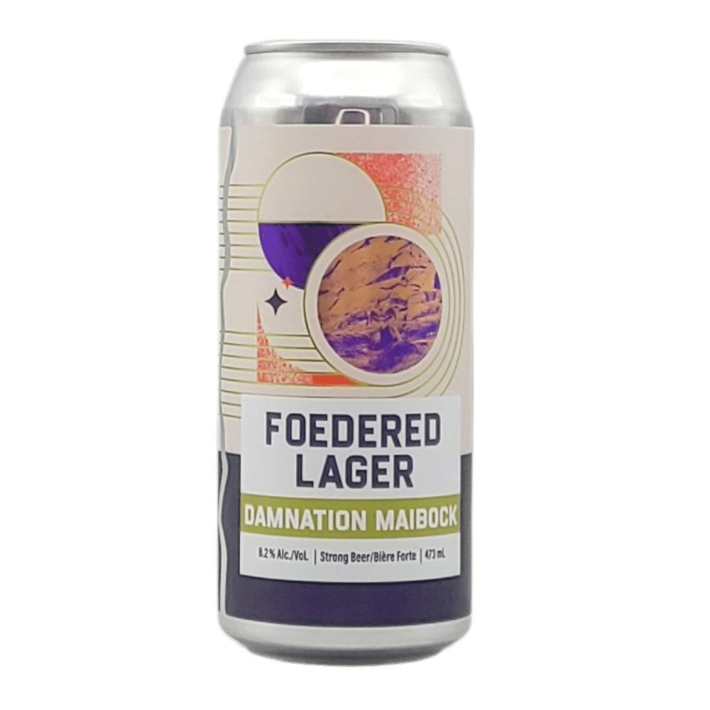 Foedered Lager Damnation Maibock by Blindman Brewery, beer label