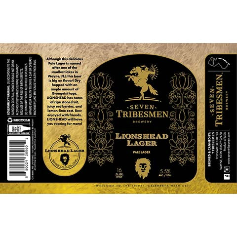 Seven Tribesmen Lionshead Lager by 7 Tribesmen, beer label