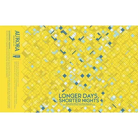 Aurora Longer Days, Shorter Nights IPA by Aurora Brewing Co., beer label