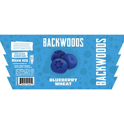 Backwoods Blueberry Wheat Ale by Backwoods Brewing Co., beer label