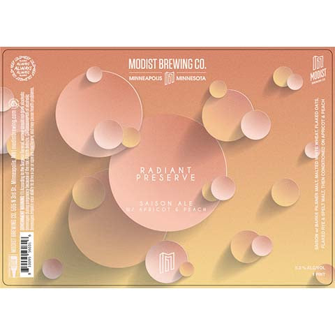 Modist Brewing Radiant Preserve Saison Ale by Modist Brewing Company, beer label