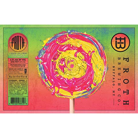 Froth Liquid Lollipop (Strawberry, Passionfruit, Guava, and Dragonfruit) by Froth Craft Brewery, beer label