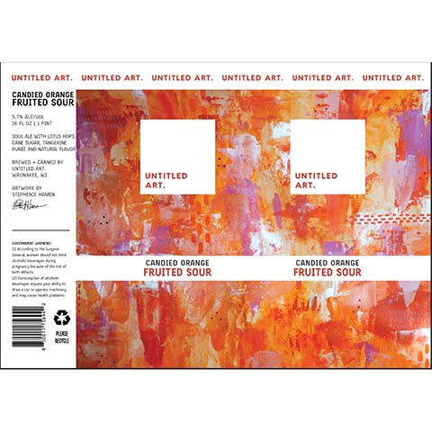 Untitled Art Candied Orange Fruited Sour by Untitled Art, beer label