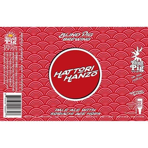 Blind Pig Hattori Hanzo Pale Ale by Blind Pig Brewery, beer label