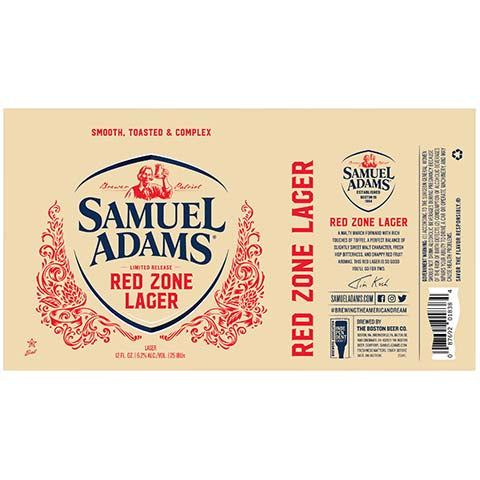 Samuel Adams Red Zone Lager by Samuel Adams, beer label