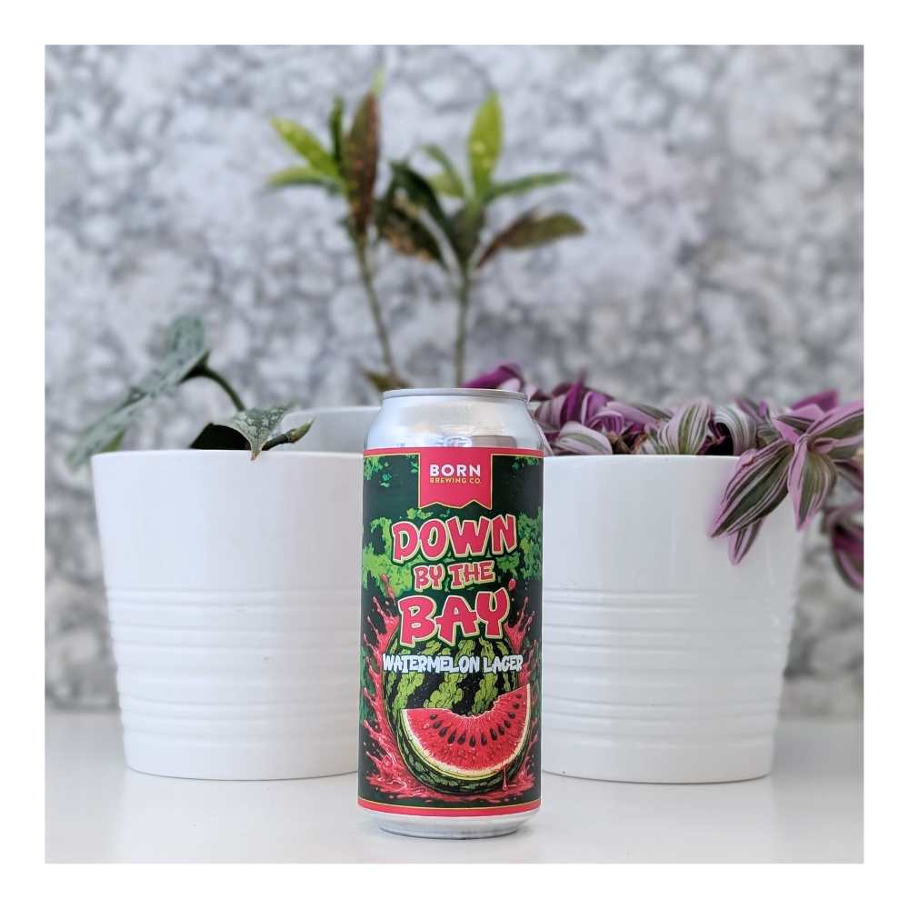 A Craft Beer Shop Down By The Bay Watermelon Lager by Born Brewing Co. x Collective Craft Beer Shop, beer label