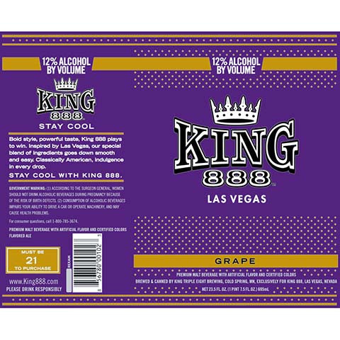 King 888 Grape by King Triple Eight Brewing, beer label