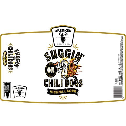 Drekker Suggin' On Chili Dogs Vienna Lager by Drekker Brewing Company, beer label