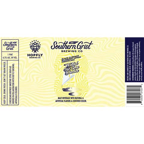 Southern Grist Black Currant Blueberry Lemon Cheesecake Melted Sno Cone Blender by Southern Grist Brewing Company, beer label