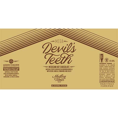 Modern Times Devil's Teeth Imperial Stout by Modern Times Beer, beer label