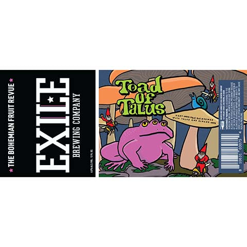 Exile Toad Of Talus Hazy IPA by Exile Brewing, beer label