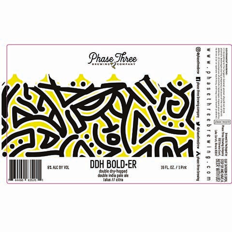 Phase Three DDH Bold-er DIPA by Phase Three Brewing Company, beer label