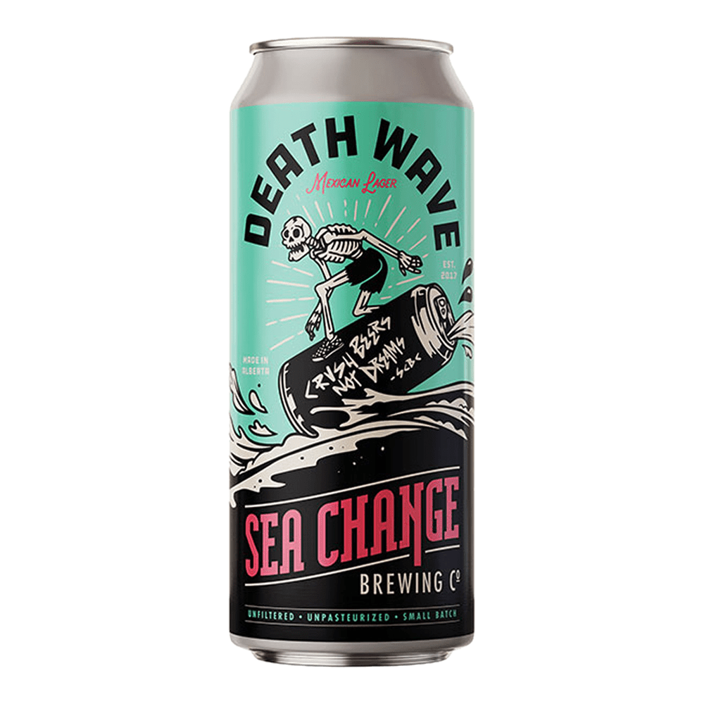 Death Wave Lager by Sea Change Brewing Co., beer label