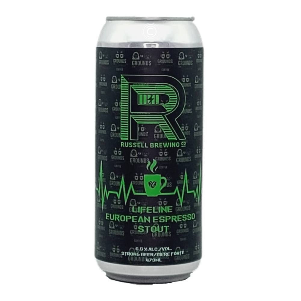 Company Lifeline Espresso Stout by Russell Brewing, beer label