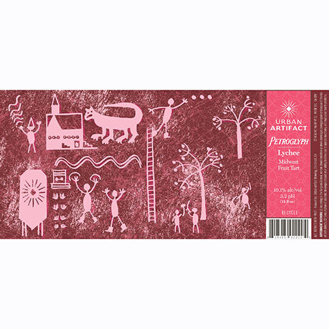 Urban Artifact Petroglyph Lychee Midwest Fruit Tart Ale by Urban Artifact, beer label