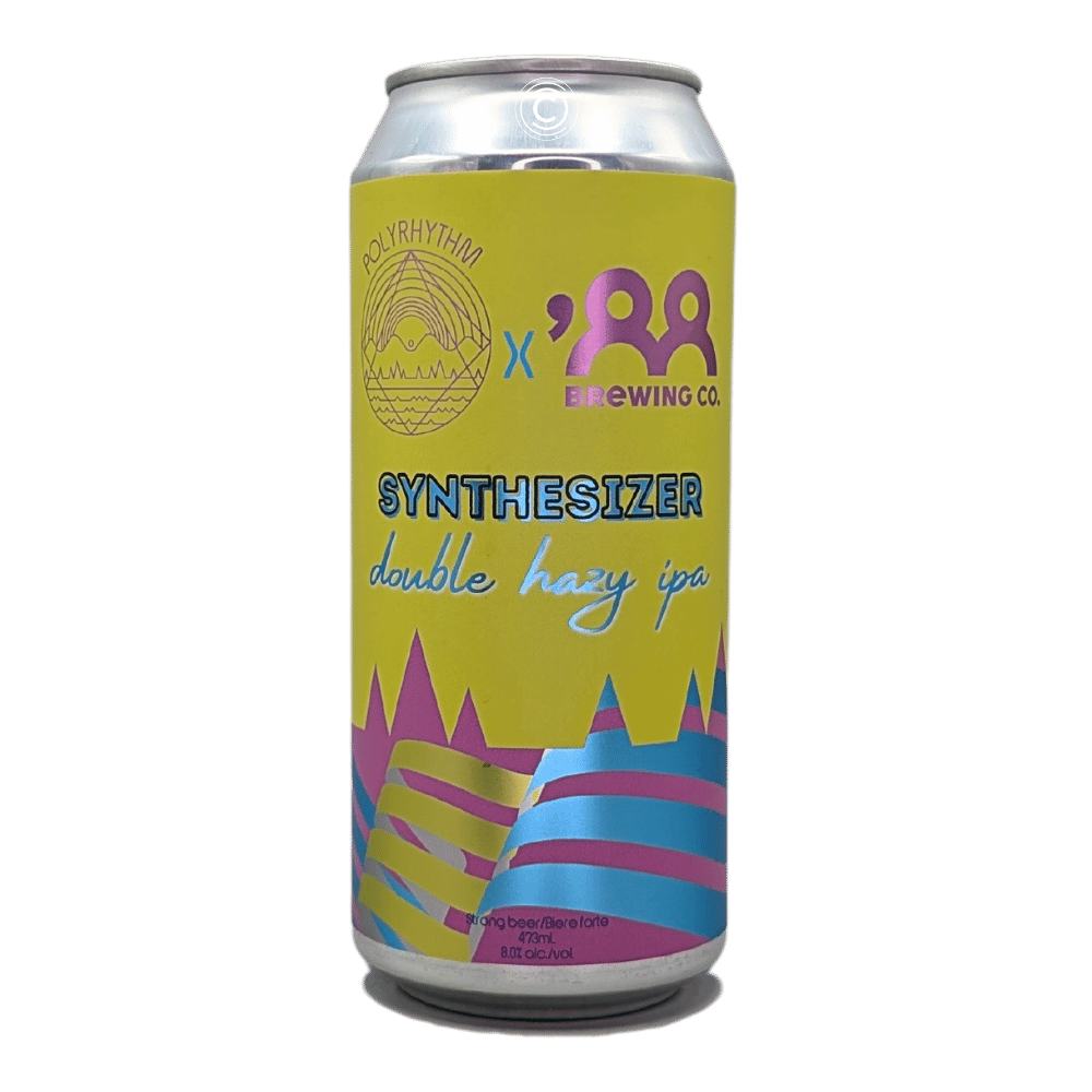 Synthesizer Hazy Double IPA by Polyrhythm Brewing x Eighty-Eight Brewing Company, beer label