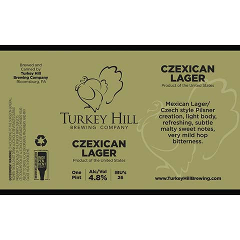 Turkey Hill Czexican Lager by Turkey Hill Brewing Company, beer label