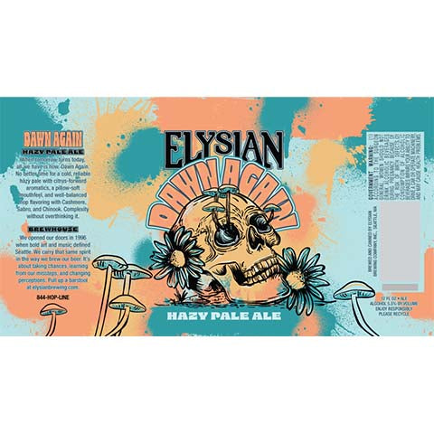 Elysian Dawn Again Hazy Pale Ale by Elysian Brewing Co, beer label
