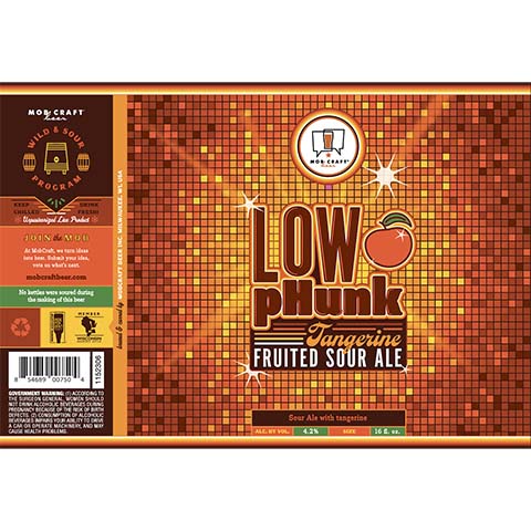 Mobcraft Low Phunk Tangerine Sour by MobCraft Beer, beer label