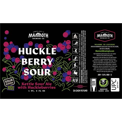 Mammoth Huckle Berry Sour Ale by Mammoth Brewing Company, beer label
