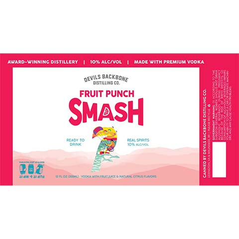 Devil's Backbone Fruit Punch Smash by Devils Backbone Brewing Company, beer label