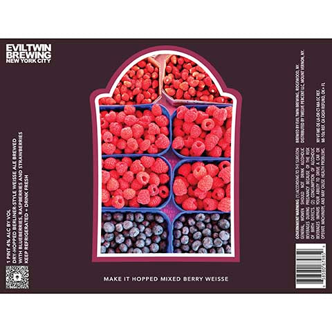 Evil Twin Make It Hopped Mixed Berry Weisse by Evil Twin Brewing, beer label