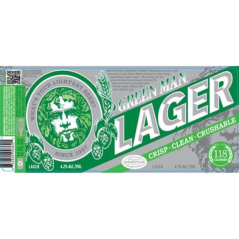 Lager by Green Man Brewing Co, beer label