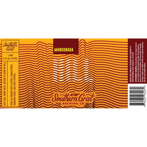 Southern Grist Mangonada Hill Sour Ale by Southern Grist Brewing Company, beer label
