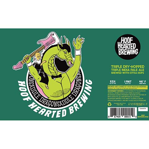 Hoof Hearted Dragonsaddle TDH TIPA by Hoof Hearted Brewing, beer label