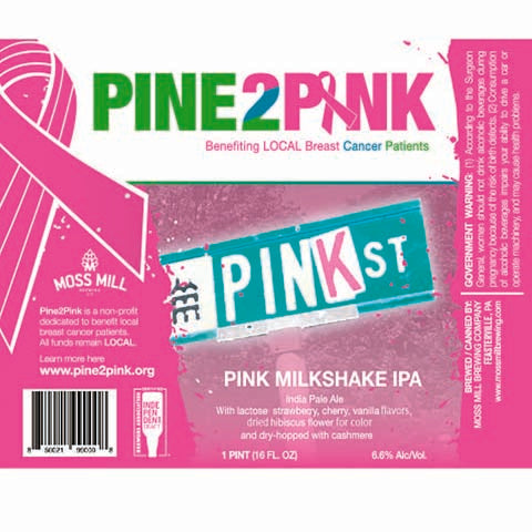 Moss Mill Pine2Pink Milkshake IPA by Moss Mill Brewing, beer label