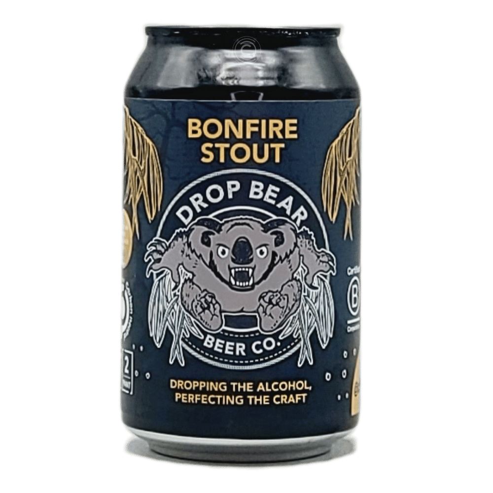 Bonfire Stout Non-Alcoholic by Drop Bear Beer Co., beer label