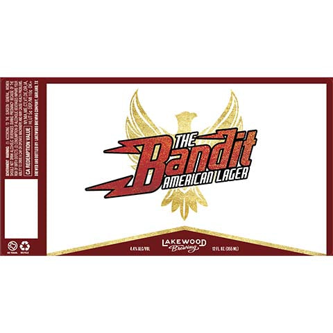Lakewood The Bandit Lager by Lakewood Brewing Co, beer label