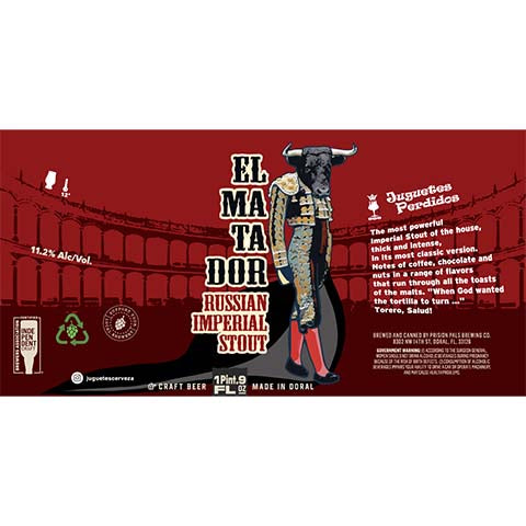 Prision Pals El Matador Imperial Stout by Prison Pals Brewing Co., beer label