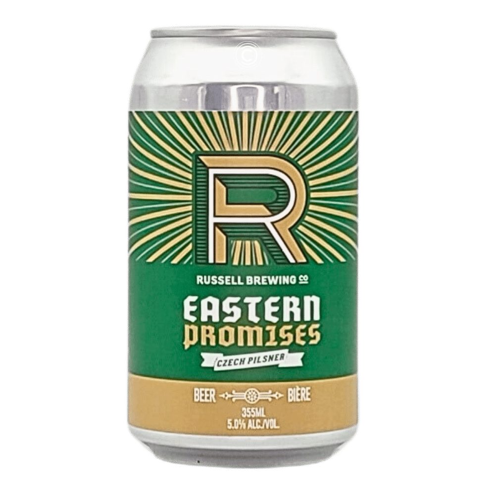 Eastern Promises Pilsner by Russell Brewing, beer label