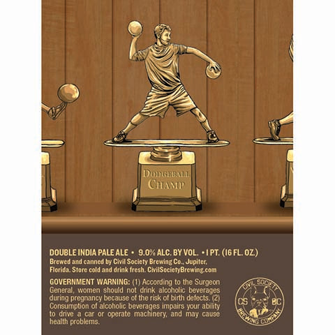 Civil Society Dodgeball Champ DIPA by Civil Society Brewing Co, beer label