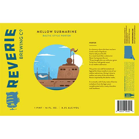 Reverie Mellow Submarine Baltic Porter by Reverie Brewing Co., beer label