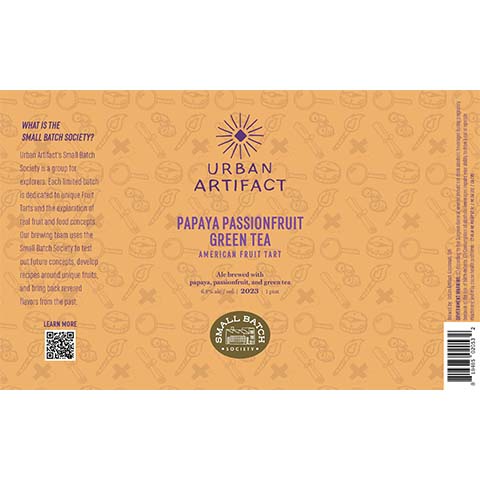 Urban Artifact Papaya Passionfruit Green Tea Fruit Tart by Urban Artifact, beer label