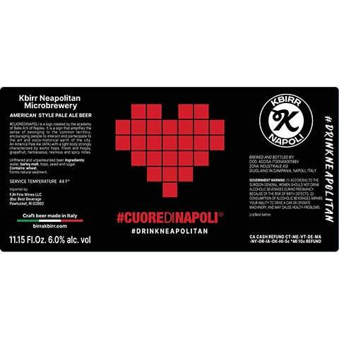 Kbirr #Couredinapoli Pale Ale by Kbirr Neapolitan Microbrewery, beer label