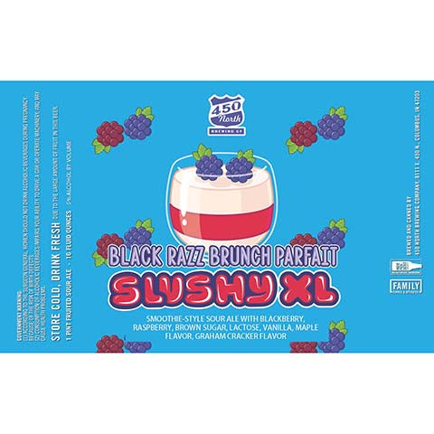 450 North Black Razz Brunch Parfait Slushy XL Sour Ale by 450 North Brewing Company, beer label