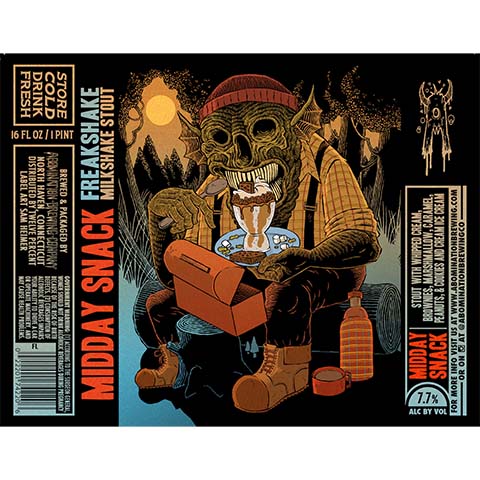 Abomination Midday Snack Freakshake Milkshake Stout by Abomination Brewing Company, beer label