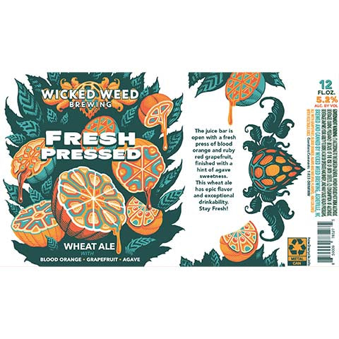 Wicked Weed Fresh Pressed Wheat Ale by Wicked Weed Brewing, beer label