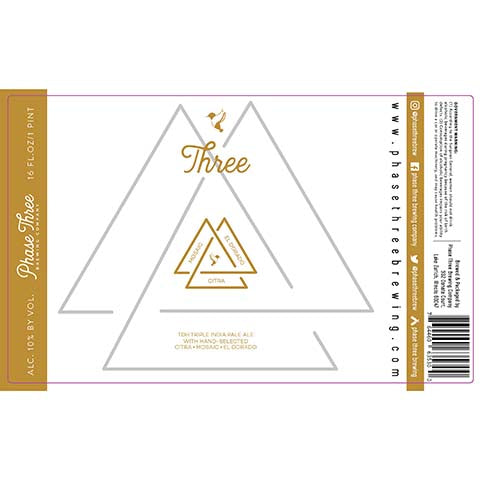 Phase Three Three TDH TIPA by Phase Three Brewing Company, beer label