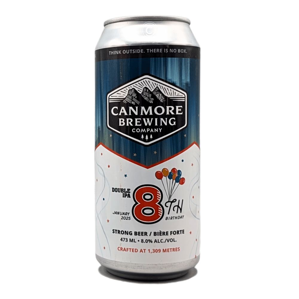 8th Birthday Double IPA by Canmore Brewing Company, beer label