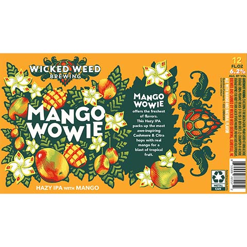 Wicked Weed Mango Wowie Hazy IPA by Wicked Weed Brewing, beer label