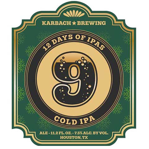 Karbach 9 Cold IPA by Karbach Brewing Co, beer label